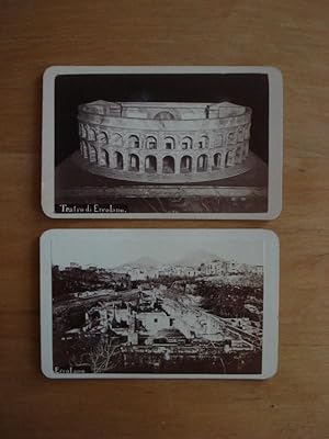 CDV - 2 Kartonkärtchen von Herculaneum / Ercolano