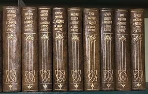 Imagen del vendedor de Spenser and His Poetry. Chaucer and His Poetry. Also : Milton. Pope. Cowper. Johnson. Goldsmith. Gray. Coleridge. Marlowe. Burns. Byron. Scott. Wordsworth. Arnold. Keats. Shelley. Chatterton. Tennyson. Browning. E. B. Browning. Poe. Whitman. Rossetti. Lowell. Longfellow. Whittier. 27 volumes bound as 9. a la venta por Foster Books - Stephen Foster - ABA, ILAB, & PBFA