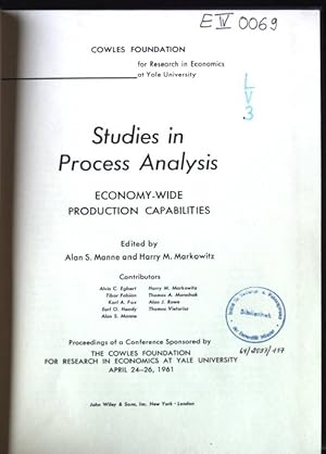 Seller image for Studies in Process Analysis, Economy-Wide Production Capabilities Cowles Foundation, Monographs 18 for sale by books4less (Versandantiquariat Petra Gros GmbH & Co. KG)