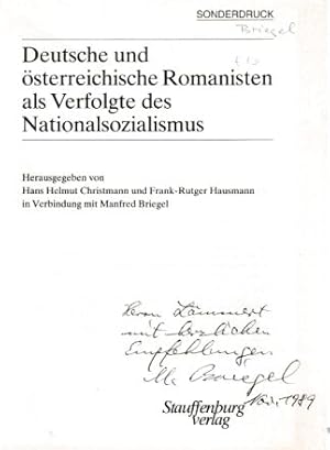 Exilforschung und Romanistik. Sonderdruck aus "Deutsche und Österreichische Romanisten als Verfol...