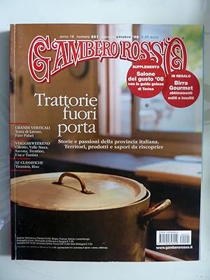 Seller image for GAMBERO ROSSO Anno 16 Numero 201 Ottobre 2008 TRATTORIE FUORI PORTA for sale by Historia, Regnum et Nobilia