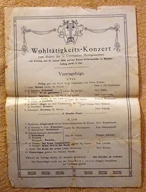 Programm / Flugblatt "Wohltätigkeits-Konzert zum Besten der in Unteritalien Heimgesuchten am Sonn...