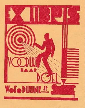 Exlibris für W.F.Duunk. Klischéedruck von J.B.v.d.Worff.