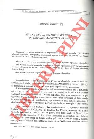 Seller image for Su una nuova stazione appenninica di Triturus alpestris apuanus (Amphibia). for sale by Libreria Piani