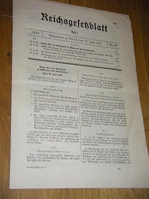 Reichsgesetzblatt Teil 1. Nr. 62, 1936