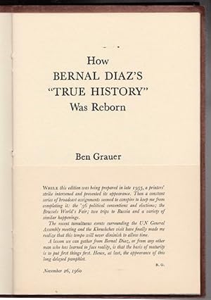 Seller image for How Bernal Diaz's True History Was Reborn for sale by The Sanctuary Bookshop.