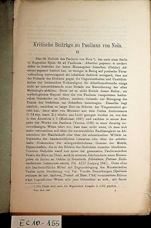 Kritische Beiträge zu Paulinus von Nola. (= SOA aus: Wiener Studien)