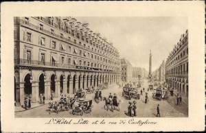 Künstler Ansichtskarte / Postkarte Bourgeade, G., Paris, L'Hotel Lotti et la Rue de Castiglione
