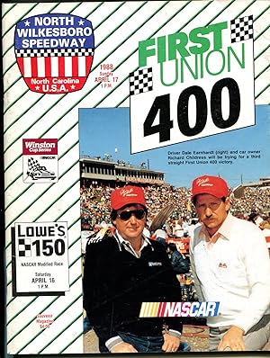 North Wilkesboro Spdwy NASCAR Auto Race Program 4/17/1988-Earnhardt-FN