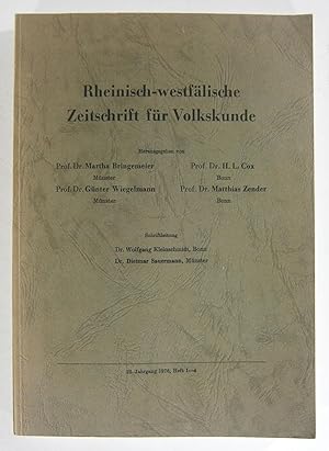 Rheinisch-westfälische Zeitschrift für Volkskunde. Schriftleitung: Wolfgang Kleinschmidt und Diet...