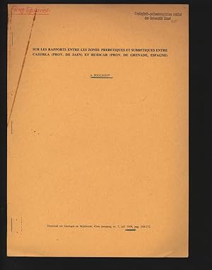 Imagen del vendedor de Sur les rapports entre les zones prbtiques et subbtiques entre Cazorla (prov. de Jan) et Huscar (prov. de Grenade, Espagne). Overdruk uit Geologie en Mijnbouw, 43ste jaargang, nr. 7, juli 1964, pag. 268-272. a la venta por Antiquariat Bookfarm