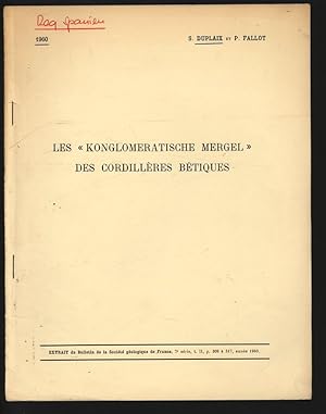 Seller image for Les "Konglomeratische mergel" des Cordillres btiques. Extrait du Bulletin de la Socit gologique de France, 7e srie, t. II, p. 308  317, anne 1960. for sale by Antiquariat Bookfarm