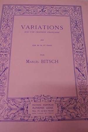 Bild des Verkufers fr Variations sur une chanson francaise pour cor en fa et piano. zum Verkauf von Antiquariat Bookfarm