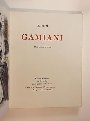 Image du vendeur pour GAMIANI ou deux nuits d'excs mis en vente par Librairie L'amour qui bouquine