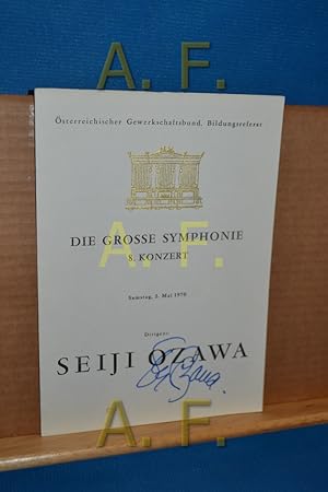 Autogramm von Seiji Ozawa / Signiert auf Die grosse Symphonie 8. Konzert Samstag 2. Mai