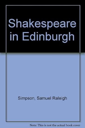 Seller image for Shakespeare in Edinburgh for sale by WeBuyBooks