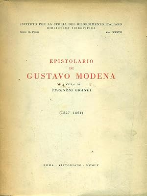 Bild des Verkufers fr Epistolario di Gustavo Modena zum Verkauf von Librodifaccia