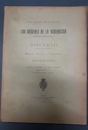 Imagen del vendedor de LOS ORIGENES DE LA HOMINACIN. Estudio de prehistoria. Discurso a la venta por Itziar Arranz Libros & Dribaslibros