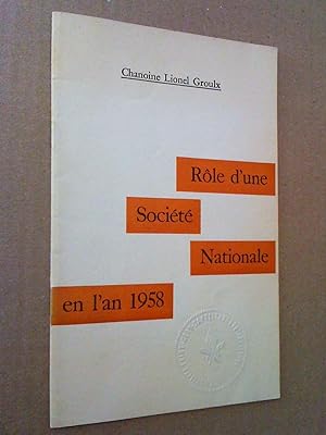 Rôle d'une société nationale en 1958