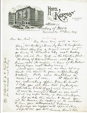 AUTOGRAPH LETTER SIGNED BY AMERICAN STAGE AND SCREEN ACTOR HOWARD KYLE INVITING J. B. AND MRS. PO...