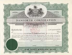 Seller image for THE DANFORTH CORPORATION for sale by Stuart Lutz Historic Documents, Inc.