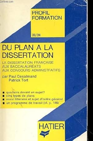 Image du vendeur pour PROFIL FORMATION 313/314 - DU PLAN A LA DISSERTATION mis en vente par Le-Livre