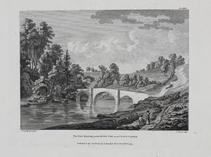 Original Antique Engraving Illustrating a View of 'The New Bridge, on the River Dee, Near Chirk C...