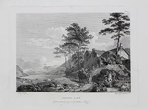 Original Antique Engraving Illustrating a View of 'Coniston Lake' (2nd plate) By Paul Sandby. Tit...