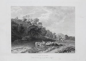 Original Antique Engraving Illustrating a 'View Near Dalton' By Paul Sandby. Titled and Dated 1785