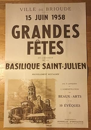 Affiche pour les Grandes Fêtes de Brioude, restauration de la Basilique Saint-Julien.