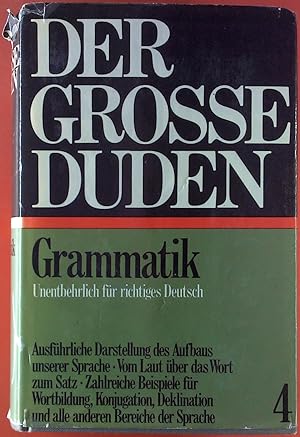 Seller image for Duden. Grammatik der deutschen Gegenwartsprache. Der grosse Duden: Band 4. for sale by biblion2