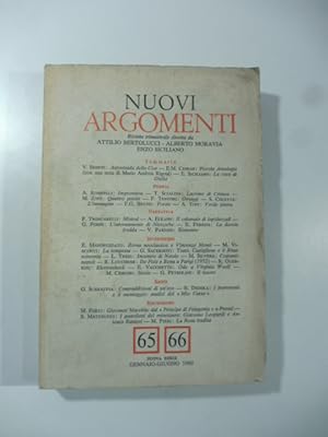 Bild des Verkufers fr Nuovi Argomenti, nuova serie, gennaio-giugno 1980 zum Verkauf von Coenobium Libreria antiquaria