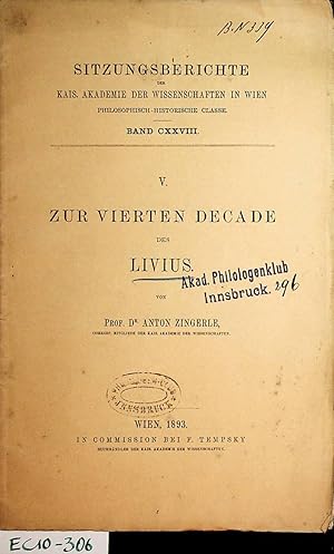Zur vierten Decade des Livius : V (=Sitzungsberichte / Akademie der Wissenschaften in Wien, Philo...
