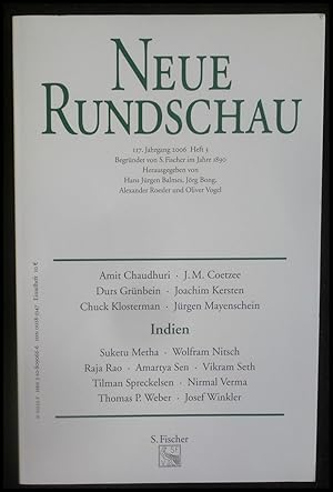 Bild des Verkufers fr Neue Rundschau117 Jahrgang 2006 Heft 3 Indien zum Verkauf von ANTIQUARIAT Franke BRUDDENBOOKS