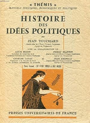 Bild des Verkufers fr HISTOIRE DES IDEES POLITIQUES, TOME 2, DU XVIIIe SIECLE A NOS JOURS (Thmis) zum Verkauf von Le-Livre