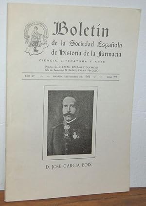 Seller image for BOLETN DE LA SOCIEDAD ESPAOLA DE HISTORIA DE LA FARMACIA. Ao XV, Madrid, septiembre 1964, Nm. 59 for sale by EL RINCN ESCRITO