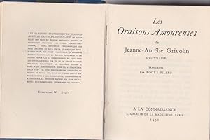 Les Oraisons Amoureuses De Jeanne-Aurélie Grivolin Lyonnaiselie