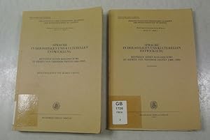 Bild des Verkufers fr Sprache in der sozialen und kulturellen Entwicklung. Beitrge eines Kolloquiums zu Ehren von Theodor Frings (1886 - 1968). 2 Bnde. (= Abh. d. schs. Akad. d. Wiss. zu Leipzig. Phil.-hist. Kl., Bd. 73, Heft 1) zum Verkauf von Antiquariat Bookfarm