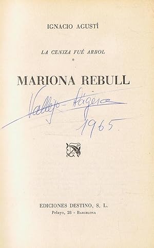 Imagen del vendedor de La ceniza fue rbol. MARIONA REBULL a la venta por Librera Torren de Rueda