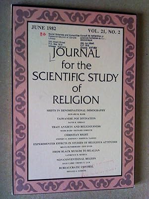 Seller image for Journal for the Scientific Study of religion, vol. 21, no 2, June 1982 for sale by Livresse