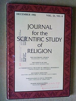 Seller image for Journal for the Scientific Study of religion, vol. 21, no 4, December 1982 for sale by Livresse