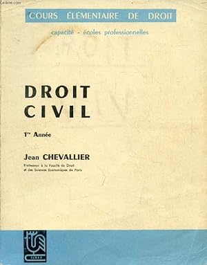 Image du vendeur pour DROIT CIVIL, 1re ANNEE (COURS ELEMENTAIRE DE DROIT) mis en vente par Le-Livre
