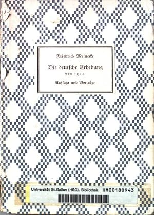 Immagine del venditore per Die deutsche Erhebung von 1914. Vortrge und Aufstze. venduto da books4less (Versandantiquariat Petra Gros GmbH & Co. KG)