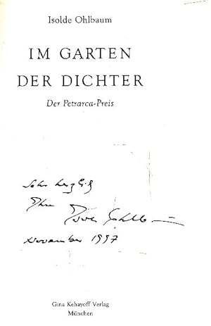 Im Garten der Dichter. Der Petrarca-Preis.