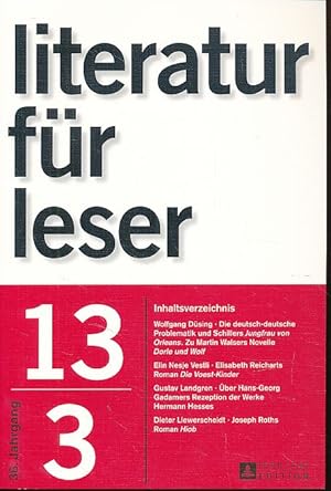 Imagen del vendedor de literatur fr leser. 36. Jg., 2013, Heft 3. a la venta por Fundus-Online GbR Borkert Schwarz Zerfa