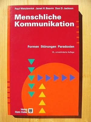 Imagen del vendedor de Menschliche Kommunikation : Formen, Strungen, Paradoxien a la venta por Versandantiquariat Manuel Weiner