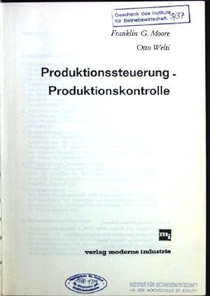 Seller image for Produktionssteuerung - Produktionskontrolle for sale by books4less (Versandantiquariat Petra Gros GmbH & Co. KG)