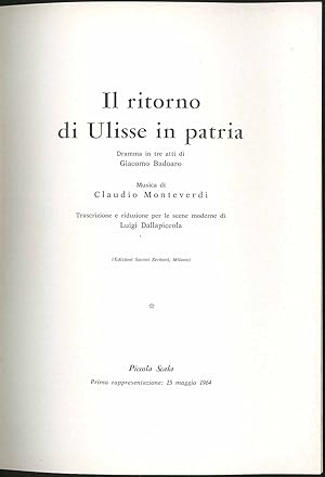 Seller image for Stagione lirica 1963-1964 - Il ritorno di Ulisse in patria for sale by Sergio Trippini