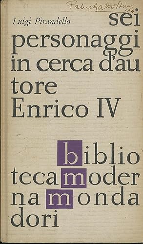 Seller image for Sei personaggi in cerca d'autore, Enrico IV - (Maschere nude) for sale by Sergio Trippini