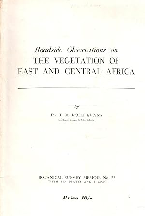 Image du vendeur pour Roadside Observations on the Vegetation of East and Central Africa mis en vente par Snookerybooks